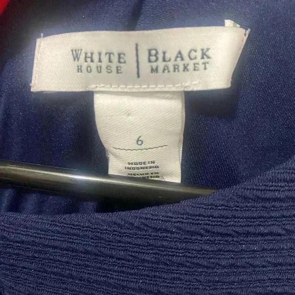 New White House Black Market Navy Blue Sheath Dress Size 6 - Picture 3 of 5